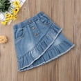 thumbnail image 4 of Fortune Jupe Plissée pour Tout-Petite Fille Jupe Mini à Volants Jupe en Denim Taille Haute, 4 of 7