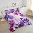 thumbnail image 4 of Erosebridal Ensembles de Couette Papillon Violet Taille Tout-Petit, Couettes et Duvets à Fleurs, Réversible, 2 Pcs, 4 of 7