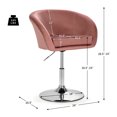 thumbnail image 2 of Gymax Ensemble de 2 Chaises Modernes en Velours Tabouret de Bar à Hauteur Réglable Pivotant à 360° Rose, 2 of 10