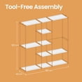 thumbnail image 5 of Freestanding Wardrobe Clothes Rack, Coat Rack with Rails, Fabric Shelves, Metal Frame Organizer, Taupe, 5 of 5