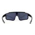thumbnail image 2 of Mens Oversize Trendy Futuristic Wrap Half Rim Sport Plastic Sunglasses All Black, 2 of 4