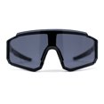thumbnail image 1 of Mens Oversize Trendy Futuristic Wrap Half Rim Sport Plastic Sunglasses Grey Black, 1 of 4