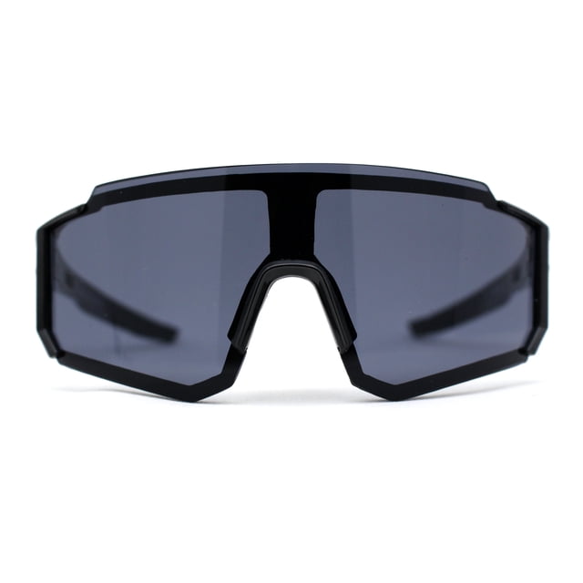 Mens Oversize Trendy Futuristic Wrap Half Rim Sport Plastic Sunglasses Grey Black