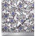 thumbnail image 1 of Soimoi Modal Satin Fabric Leaves & Floral Block Print Fabric by The Yard 42 Inch Wide, 1 of 3
