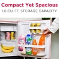 thumbnail image 3 of Frigidaire 1.6 Cu. ft. Retro Mini Fridge with Side Bottle Opener, Compact Refrigerator with Freezer Compartment, Pink, 3 of 10