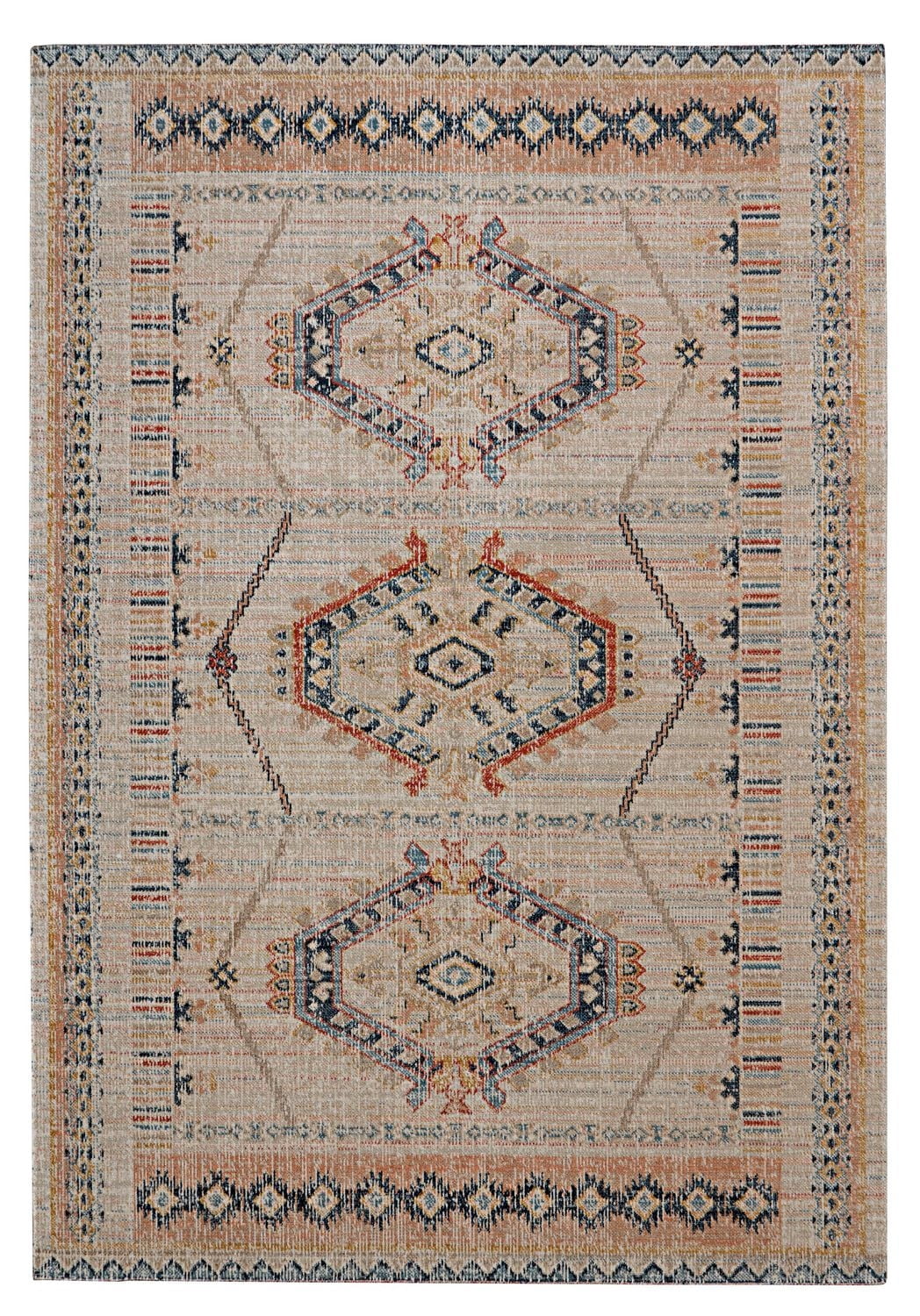 Tapis Grand Zéro Lana ivoire & terre cuite de 5 pi x 7 pi 6 po