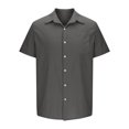 thumbnail image 4 of Admvng Chemises en Lin pour Hommes Décontractées Unies à Col Rabattu Chemise Boutonnée Manches Courtes P-2TG, 4 of 6