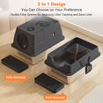 thumbnail image 3 of Stainless Steel Litter Box, XL Extra Large Litter Box for Big Cats, Metal Litter Pan High Sided, Top Exit Design, Non Stick, No Smell, Easy Cleaning,  Trapping Mat & Scoop Included, 3 of 7