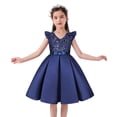 thumbnail image 2 of hoksml Robes d'Été, Robes pour Filles, Robe à Paillettes pour Enfants Jupe à Manches Volantées Robe Fille Festival Fête Robe Princesse Liquidation, 2 of 9