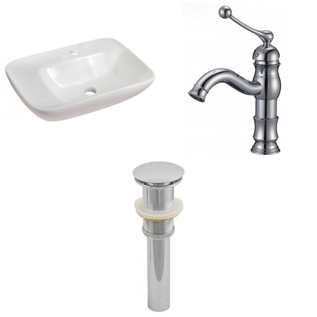 Imaginations Américaines 23.5-po. W Vessel Set Blanc