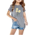 thumbnail image 2 of TopLLC Manches Courtes Col Rond Blouses & Chemises Chemises pour Enfants T-Shirt Graphique Manches Courtes Col Rond Crop Top pour 3-14 Ans Filles et Garçons T-Shirt Tee Blouse Fille, 2 of 4