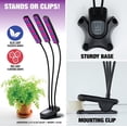 thumbnail image 4 of Bell + Howell Bionic Grow lampe DEL UV pleine lumière 3 têtes flexibles pour plantes d’intérieur, 8 intensités, 3 modes, 4 of 7
