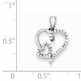 thumbnail image 2 of Pendentif en Forme de Double Cœur en Argent Sterling 925 Rhodium 0.12ct Diamant, 2 of 2