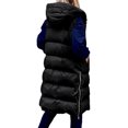 thumbnail image 2 of Innerwin Gilet Sans Manches à Capuche pour Femmes, Veste de Voyage Mi-Longue Noire G, 2 of 4