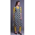 thumbnail image 3 of Bimba Kurti Longue Droite pour Femmes Imprimée Indienne en Rayonne Slub Tunique à Manches 3/4, 3 of 6