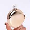thumbnail image 4 of Portable Pocket Hip Leakproof Round Stainless Steel Bottle for Rose Gold, 4 of 8
