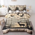 thumbnail image 1 of 7 Piece Bed in a Bag Twin Size Comforter Set for Kids Rustic Moose Bedding Set,Farm Deer Bear Reversible Bed Set,Hunting Themed Comforter with Sheet Set,All Season, 1 of 5