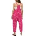 thumbnail image 4 of Girls Overall Bow Print Jumpsuits Rompers for Girls Spaghetti Strap Overalls with Side Pockets Girls' Fashion 5-6 Y, 4 of 6