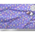 thumbnail image 2 of Soimoi Purple Poly Georgette Fabric Crystals & Stripe Print Fabric by the Yard 52 Inch Wide, 2 of 4