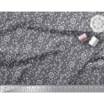 thumbnail image 2 of Soimoi Poly Georgette Fabric Leaves & Floral Block Printed Fabric 1 Yard 42 Inch Wide, 2 of 3