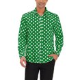 thumbnail image 1 of INSPIRE CHIC Men's Shirt Polka Dots Pattern Point Collar Long Sleeve Button Down Shirt 46 Dark Green, 1 of 6