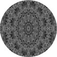 thumbnail image 1 of Ahgly Company Tapis de Zone Rond Gris Transitionnel pour Intérieur Lavable à la Machine, 3 Pieds Rond, 1 of 7