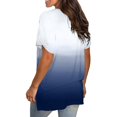 thumbnail image 4 of Blouse Mode Femme à Imprimé Dégradé Col en V Manches Courtes T-Shirt Ample, 4 of 9