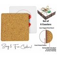 thumbnail image 4 of Inkdotpot Set of 6 Drink Coasters DecorativeNon,SlipCork Base4-inch Square PrintedCoastersEasy Clean- Winter Animals, 4 of 8