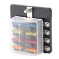 thumbnail image 1 of Aqxreight - 8 Way Fuse Block Blade Fuse Box Holder, 8 Circuit Car Fuse Block With 16Pcs Fuse & LED Indicator & Protection Cover, For Automotive Car Marine Boat, 1 of 8