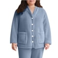 thumbnail image 2 of Timegard Womens Winter Coats Fuzzy Fleece Warm Pajamas Tops Button down Loungewear Comfy Thick Pjs, 2 of 8