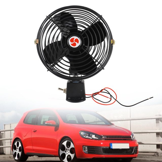 12V RV Cooling Fan Metal Car Fan Quiet 2 Speed Switch for Truck Boat Bus