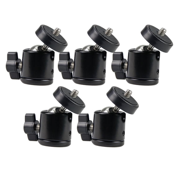 5pcs Universal Mobile Phone Clip SLR Camera Metal Cold Shoe Flash Stand Adapter 1/4 Screw Spherical Head Bracket Base