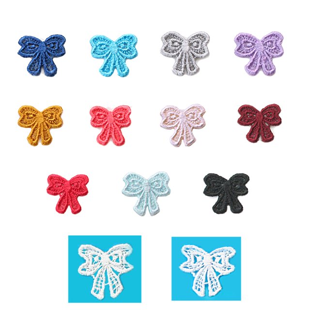 Kiddo 1" Ribbon Bow Tie Venise Lace Embellishment Decoration Sold By 12 Pieces