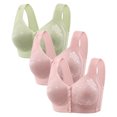 thumbnail image 1 of Diufon 3 Pack Wide Strap Bra for Women Everyday Front Closure Wireless Full Coverage Bras Soft Breathable Bra, 1 of 6