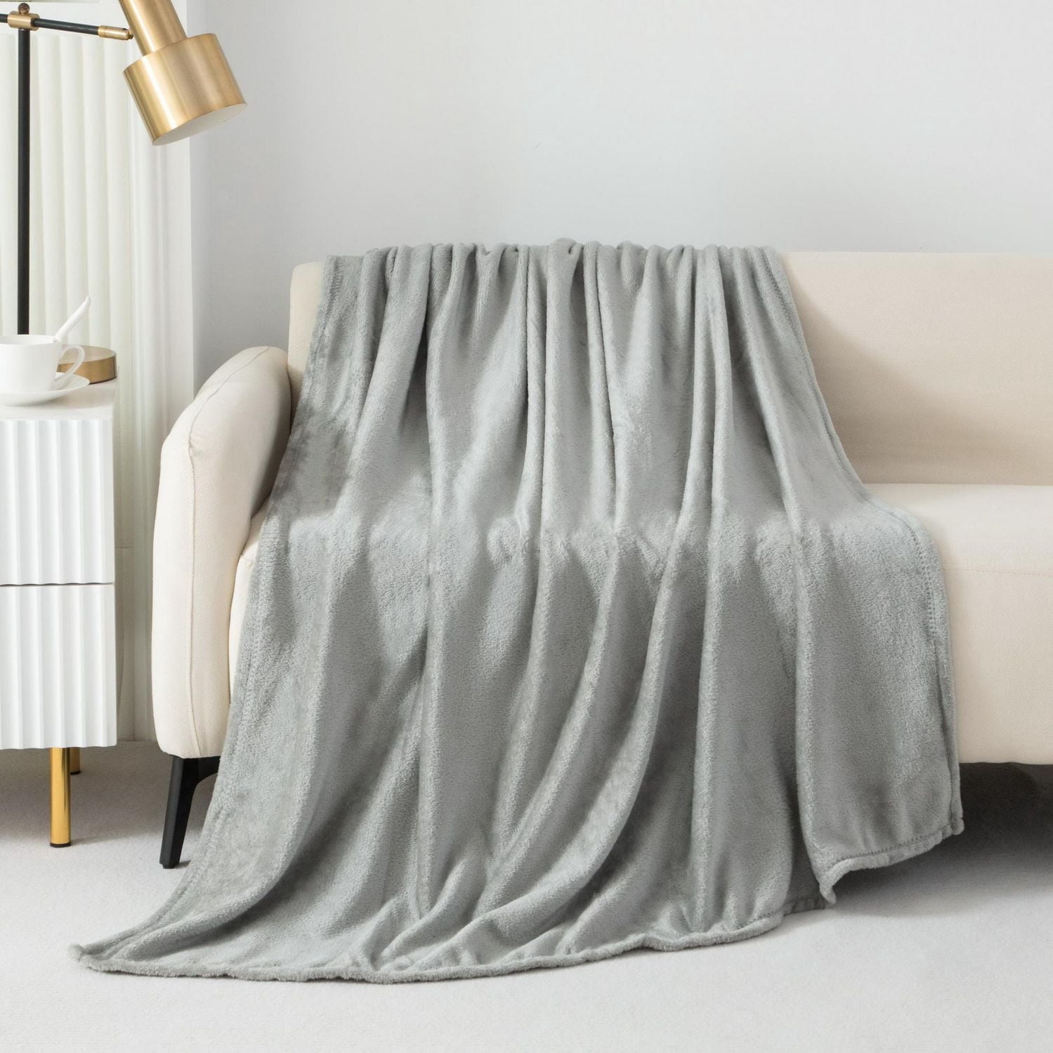 Mainstays Plush Throw Blanket Gray