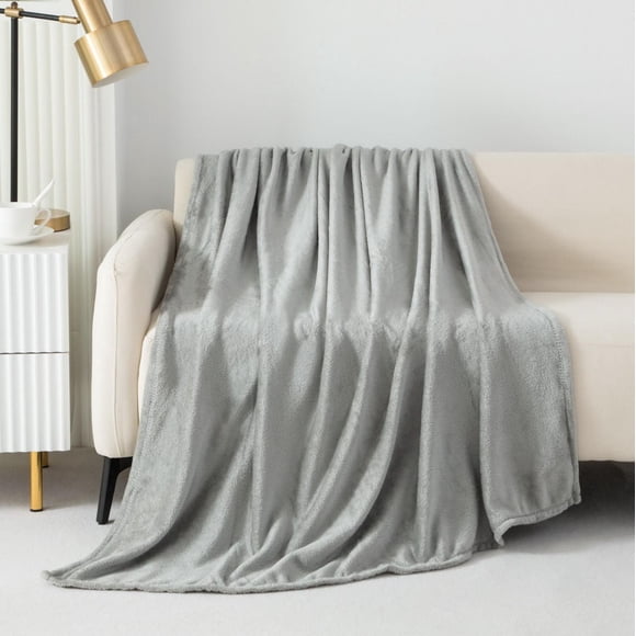 Mainstays Plush Throw Blanket Gray