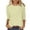 Yellow, variant on WTXUE T-Shirts 3/4 Sleeve, Crew Neck Shirts for Women's Slim T Shirt Top Cotton Solid | Casual for Women White S