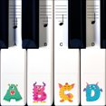 thumbnail image 1 of Crosby Monster Piano Stickers for Learning Piano or Keyboard - Transparent 88, 76, 61 & 49 Removable Key Set, 1 of 7