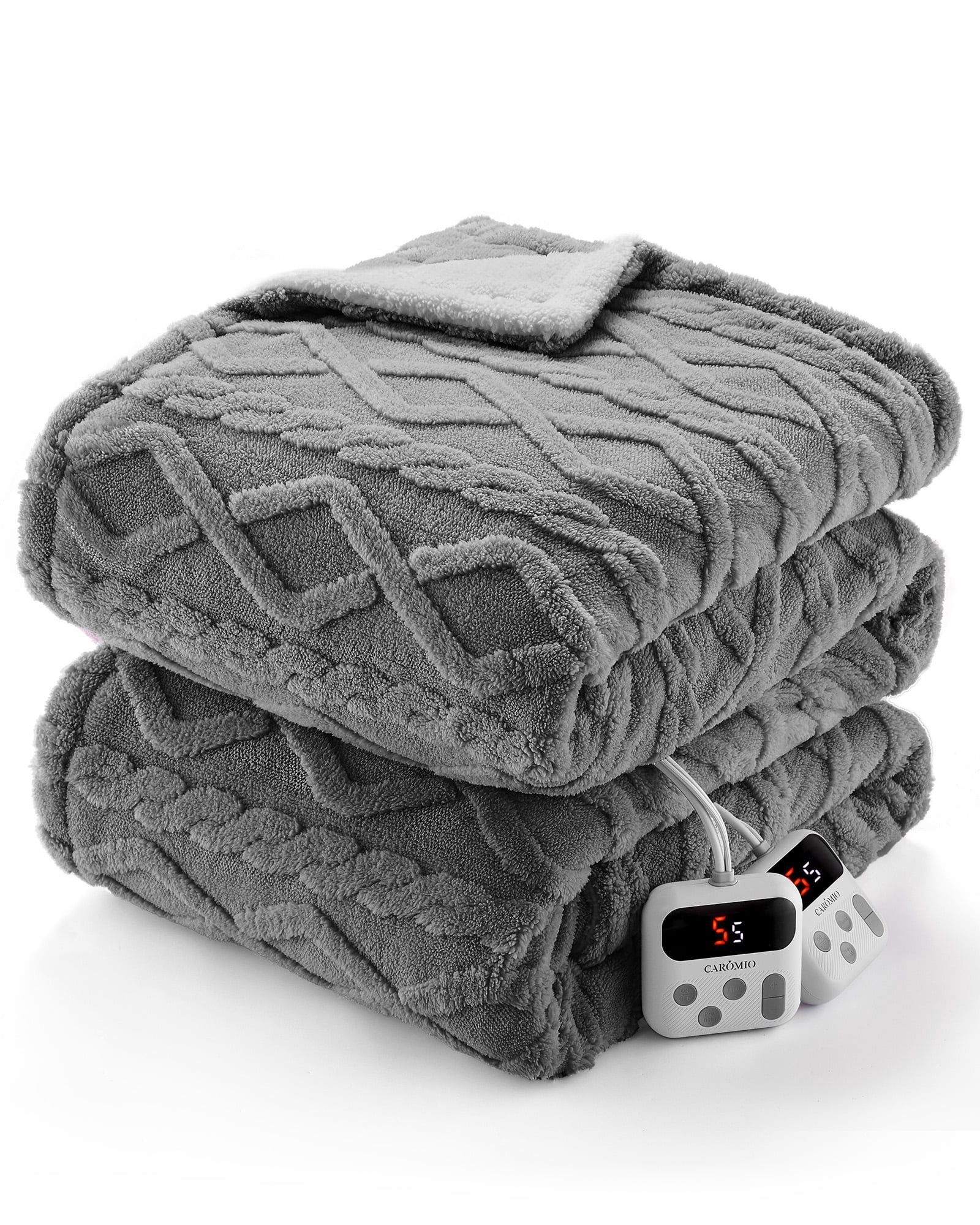 Electric Heated Throw Blanket - 10 Adjustable Heat Levels, 10-Hour Timer, ETL Certified, Portable, Washable, Fast Heating - 50x60 inches