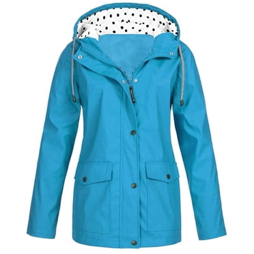 Pisexur Imperméable pour Femmes Manteaux de Pluie pour Femmes Imperméables Légers Vestes à Capuche Coupe-Vent Manteau Trench à Capuche d'Extérieur Manteaux de Pluie Longs Doublés