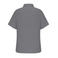 thumbnail image 4 of cfhntfmh Mens Button down Shirts Solid Summer Beach Vacation Tops Cotton Linen Short Sleeve Shirts, 4 of 4