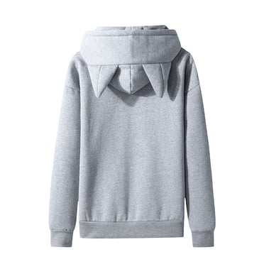 CEHVOM Men Casual Pullover Cat Ears Hooded Fleece Pocket Sweatshirt Hoodie