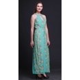 thumbnail image 3 of Bimba Floral Ladies Crew Neck Waist String Print Maxi Dress with Side Slits Summer Wear-XX-Large, 3 of 6