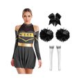 thumbnail image 1 of iiniim Uniforme Sportif de Cheerleading Classique de Lycée pour Femmes Cheerio Robe Fantaisie Noire B m, 1 of 7