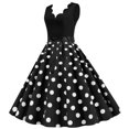 thumbnail image 4 of Kcodviy Robe Gothique Vintage d'Été à Pois pour Femme, Imprimé, Sans Manches, Décontractée, Soirée, Élégante, Robes 2025, Robe de Fête, Robe de Bal, 4 of 5