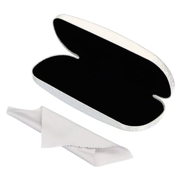 Unique Bargains Glasses Case Hard Shell, Eyeglass Case Eye Glasses Case Hard Sparkle for Women Reading Computer Glasses, White
