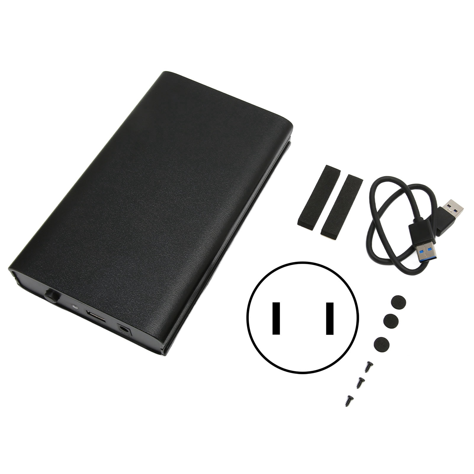 USB3.0 To SATAHDD Enclosure, ABS Plastic Wear Resistant 110-240V External Hard Drive  For Laptop For Data US Plug
