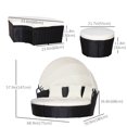 thumbnail image 3 of Outsunny Chaise Longue de Patio avec Canapé-Lit Rond Coussiné 4 Pcs Blanc, 3 of 10