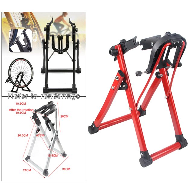 Support de Dévoilage de Roue de Vélo, Entretien des Roues, Support de Dévoilage pour la Maison, Convient aux Roues de 16 Pouces - 29 Pouces - Rouge