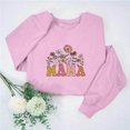 thumbnail image 2 of Culottes pour Femmes Femmes Manches Longues Chandails Maman Col Rond Chandail Ample Léger Blouse Hauts m Rose, 2 of 7